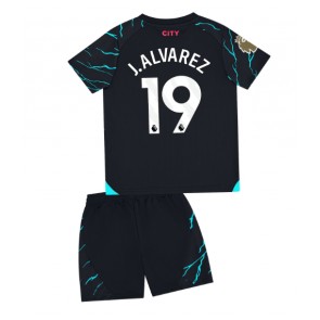 Manchester City Julian Alvarez #19 Tredje trøje Børn 2023-24 Kort ærmer (+ korte bukser)